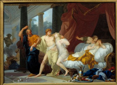 Socrates Pulling Alcibiades Out of the Bosom of Voluptuousness by Jean Baptiste Regnault