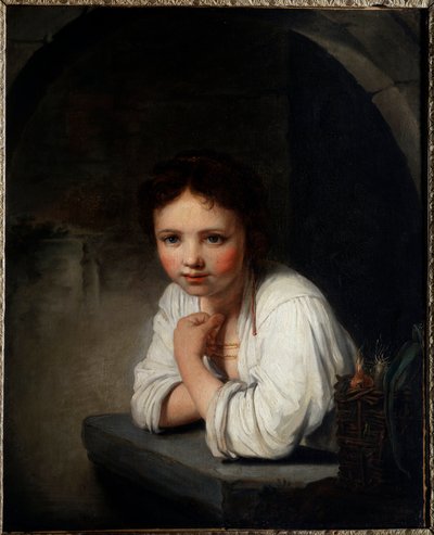 Portrait of a Girl in the Window by Jean Baptiste Santerre
