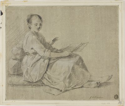 Barefoot Woman Seated on Ground by Jean Baptiste Simeon Chardin