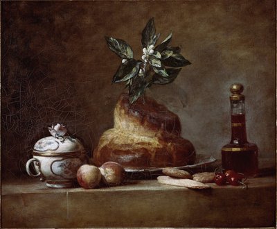 Bun or dessert by Jean Baptiste Simeon Chardin
