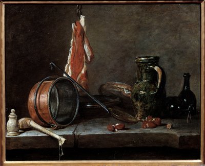 Fat Menu and Kitchen Utensils by Jean Baptiste Simeon Chardin