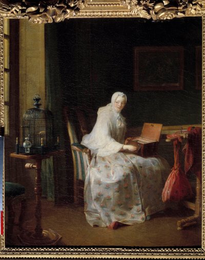 The Serinette or Lady Varying Her Amusements by Jean Baptiste Simeon Chardin