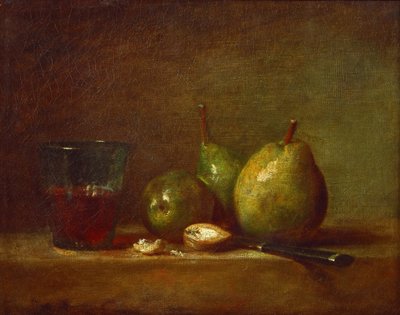Pears, Walnuts and Glass of Wine by Jean Baptiste Simeon Chardin