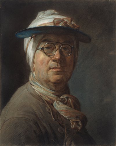 Self-Portrait with a Visor by Jean Baptiste Simeon Chardin