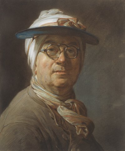 Self portrait with a visor, c.1776 by Jean Baptiste Simeon Chardin