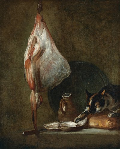 Still Life with Cat and Rayfish by Jean Baptiste Simeon Chardin