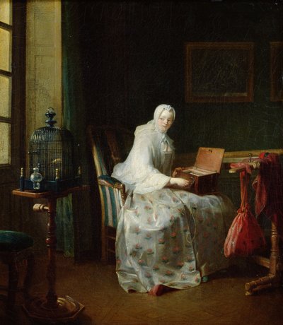 The Bird Organ or A Woman Varying Her Pleasures by Jean Baptiste Simeon Chardin