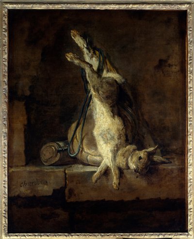 The Dead Rabbit and Hunting Gear by Jean Baptiste Simeon Chardin