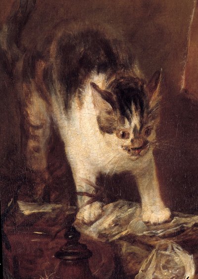The Still Life Skate of Fish, Oysters, Jug (detail) by Jean Baptiste Simeon Chardin