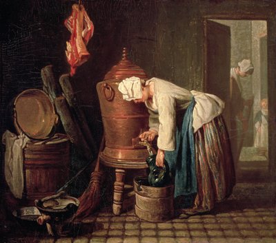 Woman Drawing Water from a Copper Cistern, c.1732 by Jean Baptiste Simeon Chardin