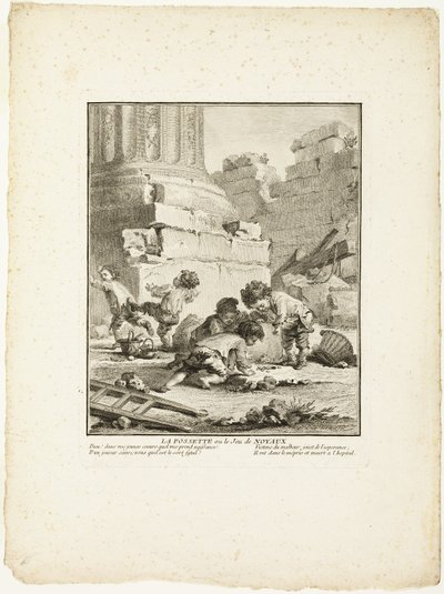 The Dimple, or The Game of Stones, from The Games of the Urchins of Paris by Jean Baptiste Tilliard I