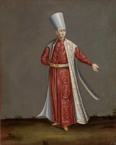 The Capon Aghassi, Chief of the White Eunuchs of the Sultan by Jean Baptiste Vanmour (workshop of)