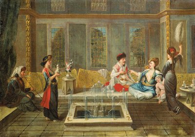 Armenian Interior with a Sultan and His Favourite by Jean Baptiste Vanmour