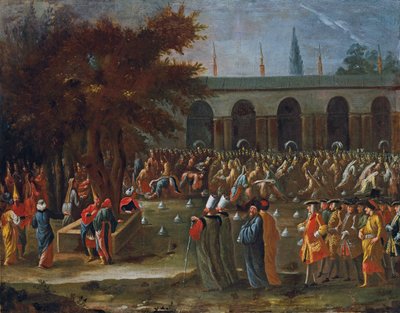 The Dutch Ambassador with His Retinue Being Received by Sultan Ahmed III at the Topkapi Palace, Istanbul by Jean Baptiste Vanmour