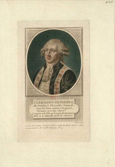 Portrait of Stanislas Marie Adélaïde, Comte de Clermont-Tonnerre 1757-1792, c. 1789 by Jean Baptiste Verite