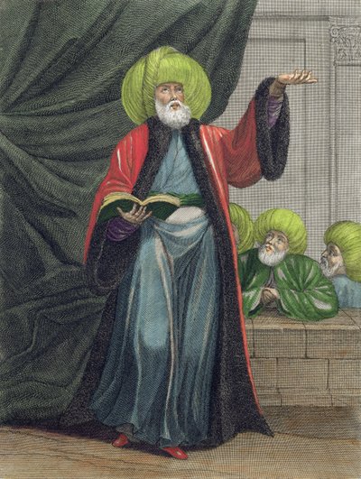 The Mufti, or Master of the Law, plate 20 from Recueil de Cent Estampes representant differentes Nations du Levant tirees sur les Tableaux Peints dapres Nature..., engraved by Scotin, Gerard Jean Bapt by Jean Baptiste Vanmour