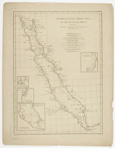 Arabian Gulf or Red Sea, engraved by Thomas Bowen, 1788 by Jean Baptiste after dAnville
