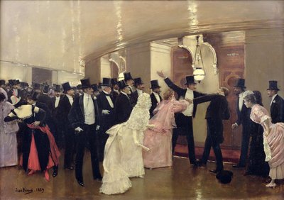 An Argument in the Corridors of the Opera, 1889 by Jean Beraud