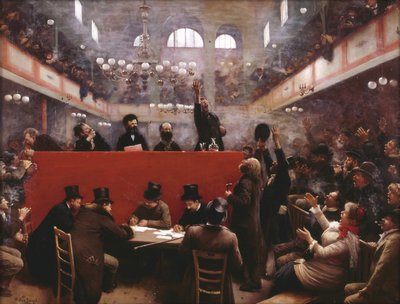 At the Graffard Meeting Hall by Jean Beraud
