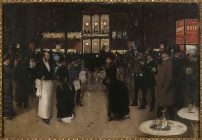 Boulevard Montmartre at night, in front of the Théâtre des Variétés, ca. 1885 by Jean Beraud