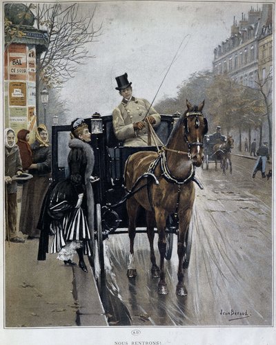 Elegant Woman in a Carriage in Paris: 