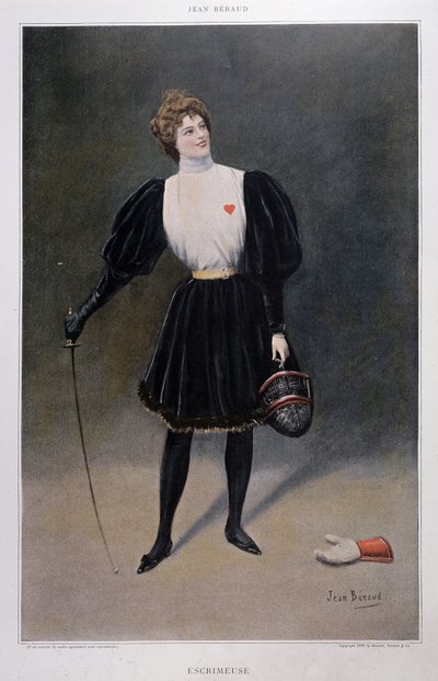 Fencer - drawing by Jean Beraud (1849 - 1935) by Jean Beraud