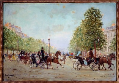 La promenade aux Champs-Elysees. Painting by Jean Beraud (1849-1935) 19th century. Paris, Musee Carnavalet by Jean Beraud