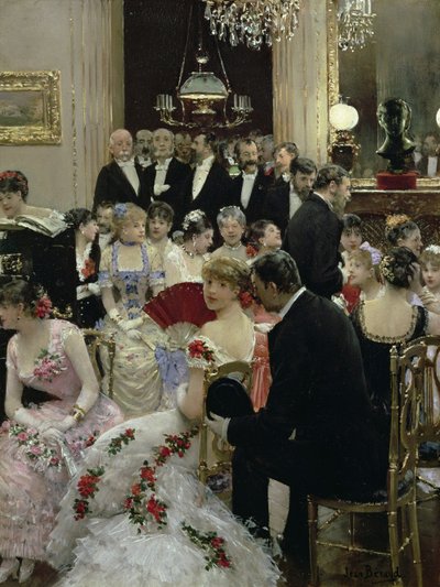 The Evening - Around the Piano by Jean Beraud