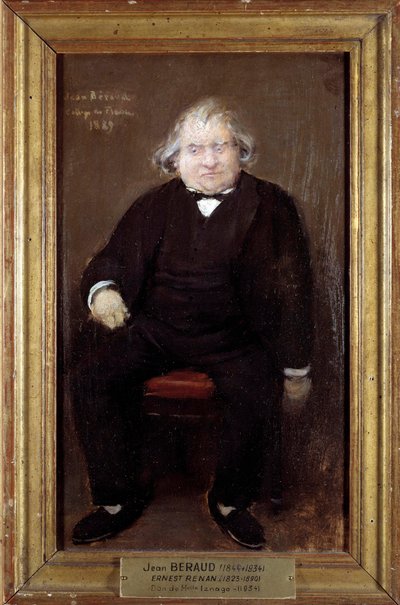 Portrait of Ernest Renan, French philosopher (Painting by Jean Beraud, 1889) by Jean Beraud