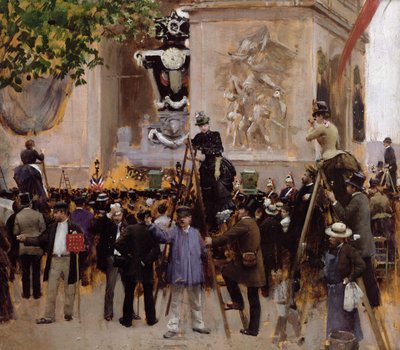 The Funeral of Victor Hugo at the Arc de Triomphe, 1885 by Jean Beraud