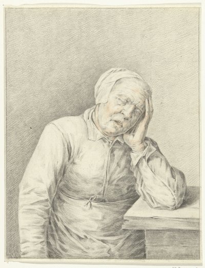Sleeping Old Woman, with Head in Hand by Jean Bernard