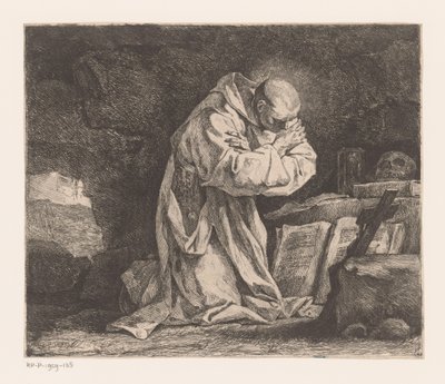 Saint Bruno Kneeling in Prayer by Jean Bernard Restout