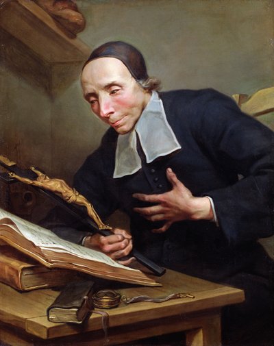 Portrait of Abbot Firmin Tournus Holding a Crucifix by Jean Bernard Restout
