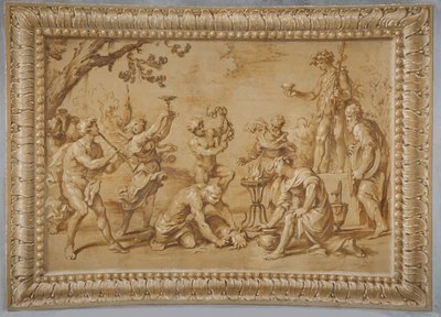 Faux gilded relief, with Bacchus and a scene of a sacrifice by Jean Boulanger
