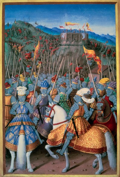 King Louis XII Attacked Genoa with His Troops in 1507. Miniature from 