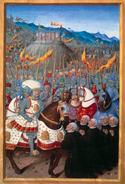 Louis XII Received Six Bourgeois from Genes Kneeling (Miniature) by Jean Bourdichon
