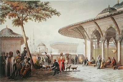 Interior of the Courtyard of the Top-Hani Mosque, illustration from 