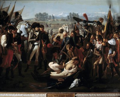 Death of General Charles Antoine Desaix de Veygoux at the Battle of Marengo on 14/06/1800 under the eyes of Napoleon Bonaparte (detail) by Jean Broc