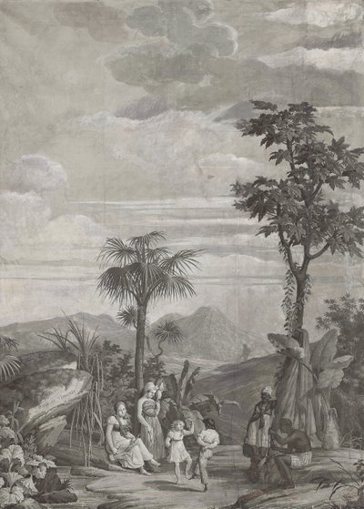 The Children Dance, Wallpaper Panel from the Series Paul et Virginie, by Dufour & Cie, c.1823 by Jean Broc