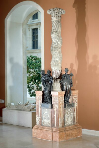 Monument to the heart of Anne, lord then first Duke of Montmorency, connetable of France, with allegories of Justice, Peace and Abundance. Bronze sculpture and white marble by Jean Bullant, Martin Lefort by Jean Bullant