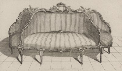 Canapé à Jouë dans le Gout Pictoresque, Published Mid-1770s by Jean Charles (after) Delafosse