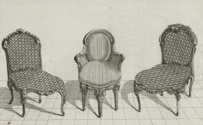 Chaise de Canne, Fauteuil en Cabriolet, Chaise de Canne, published mid-1770s by Jean Charles (after) Delafosse