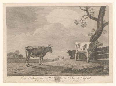 Three Cows in a Meadow by Jean Charles Baquoy