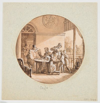 Design for a Painted Porcelain Plate, Coffee from the Dessert Service by Jean Charles Develly