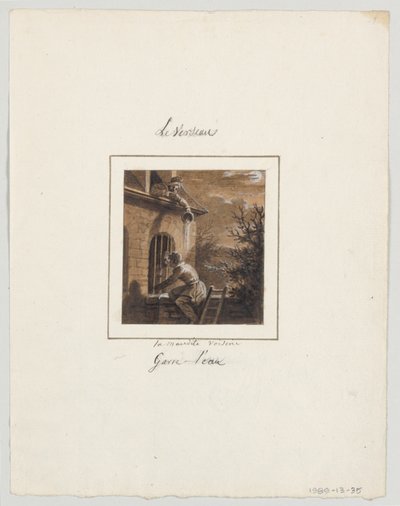 Design for a Painted Porcelain Plate, Aquarius from The Farcical Zodiac Service by Jean Charles Develly