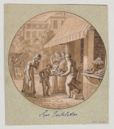 Design for a Painted Porcelain Plate, Les Tartelettes (Little Tarts) for the Dessert Service by Jean Charles Develly