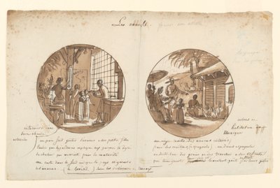 Designs for Painted Porcelain Plates, Les Ananas (Pineapples) from the Dessert Service by Jean Charles Develly