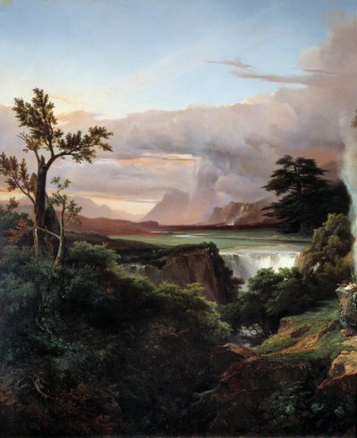 Landscape with Waterfall by Jean Charles Joseph Rémond