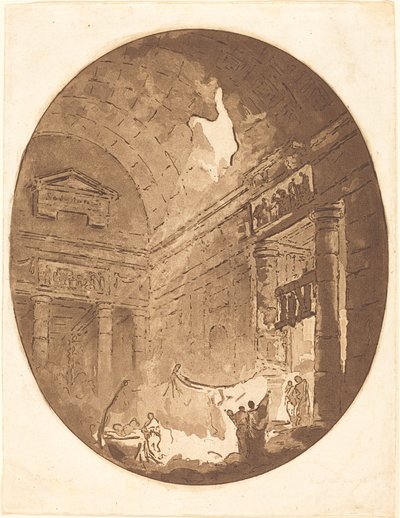 Interior of a Roman Villa by Jean Claude Richard, Abbé de Saint Non after Hubert Robert