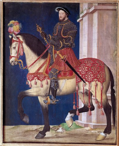 Equestrian Portrait of Francois I by Jean Clouet